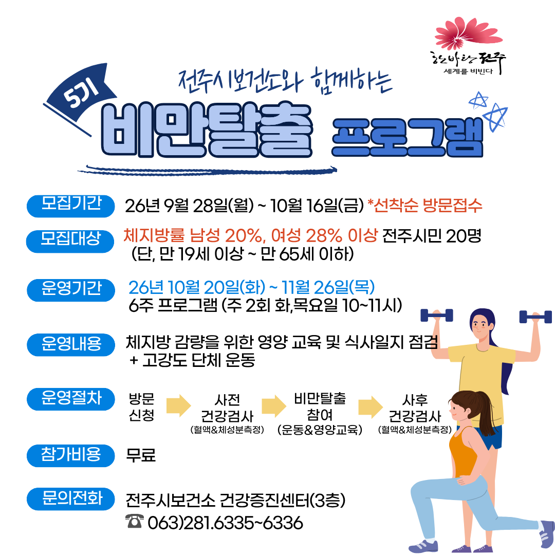 ★2026년 전주시보건소 비만탈출프로그램 5기 모집★