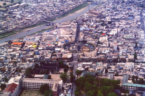 풍남문 중심 항공 촬영(1978년)
