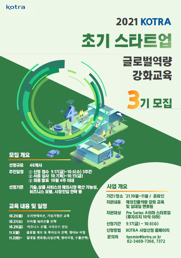 2021 초기 스타트업 글로벌 역량강화교육 3기 참가기업 모집