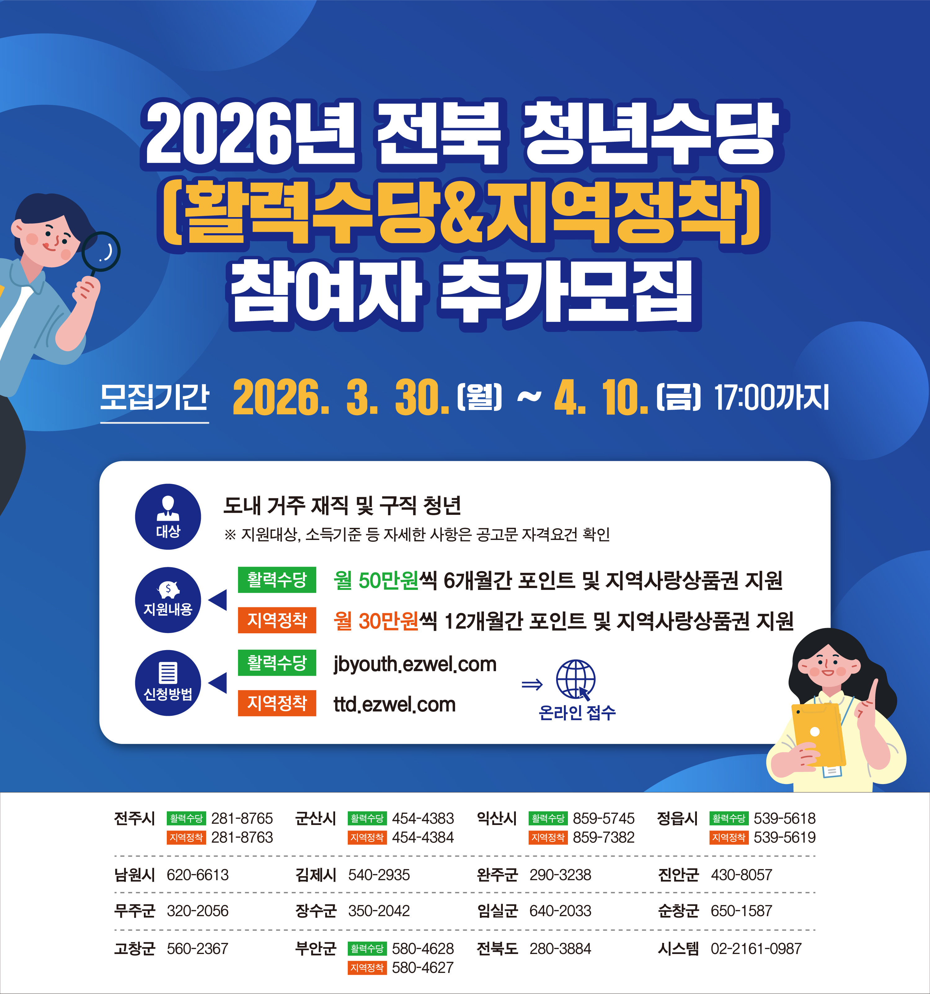 ★추가모집★ 2026년 전북 청년수당[활력수당&지역정착] 참여자 모집(수정)
