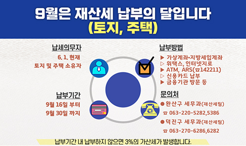 9월은 재산세 납부의 달입니다(조지,주택)