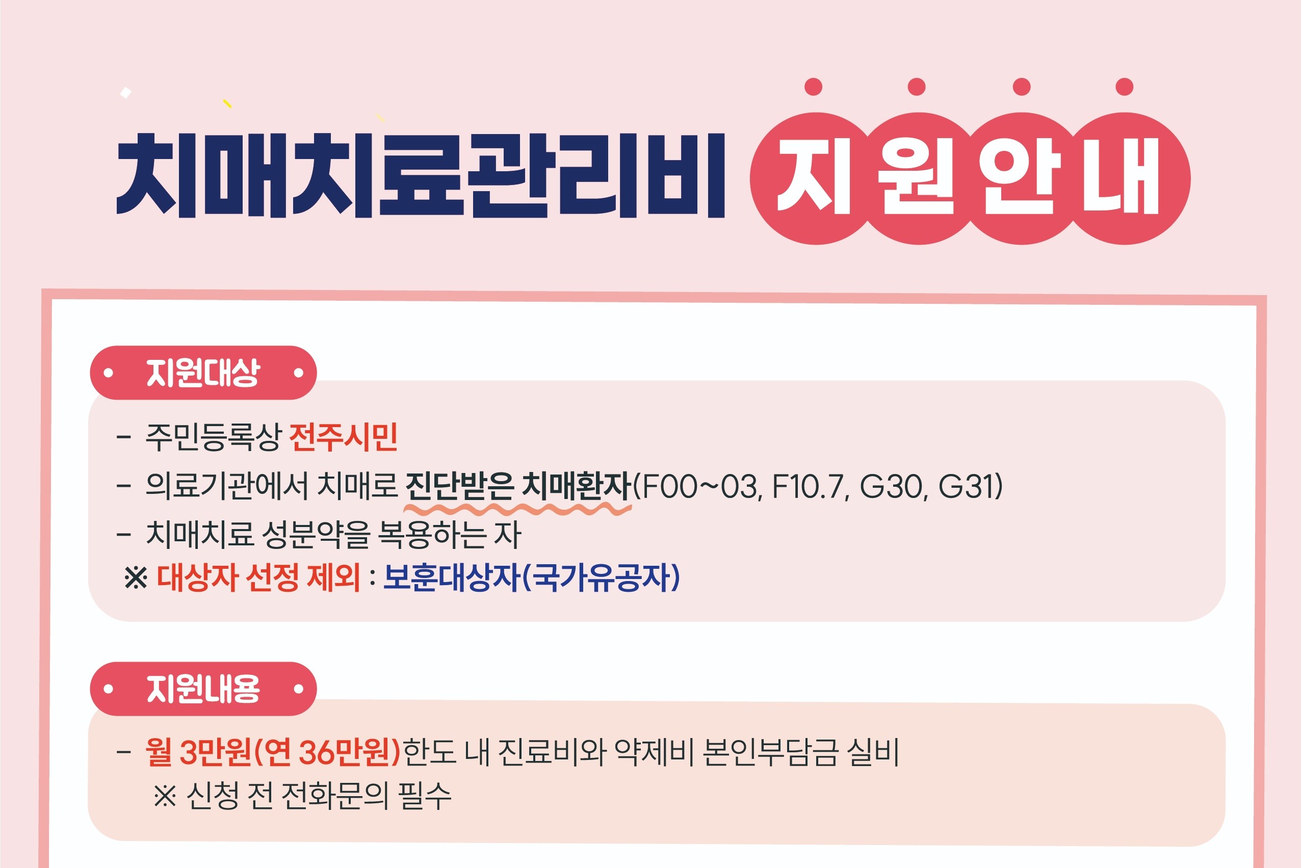 치매치료관리비 지원 사업